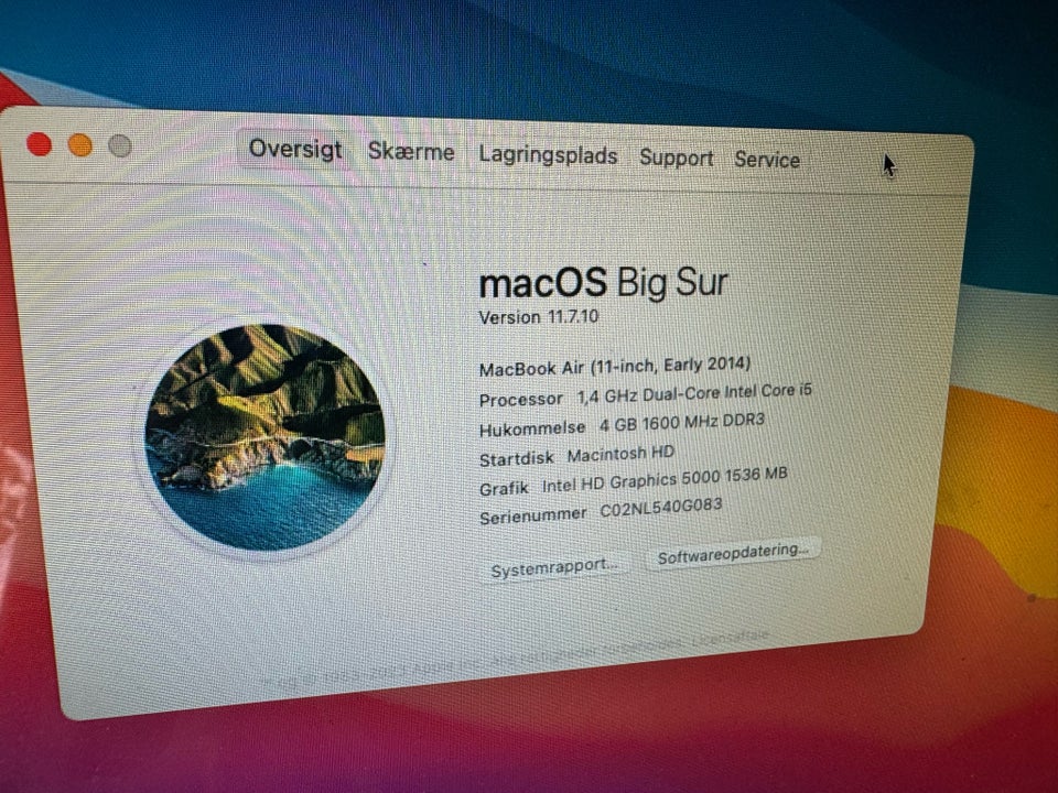 MacBook Air, A1465, 1,4 GHz GHz