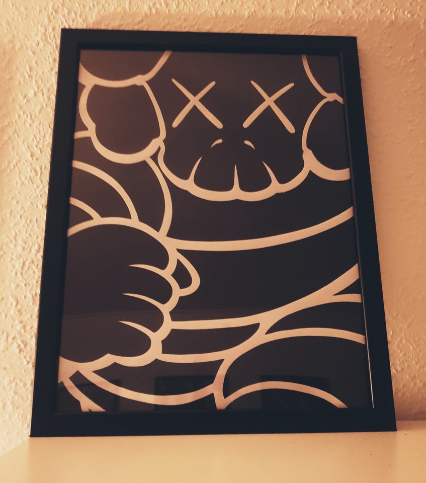 Indrammet canvas, Kaws, b: 30 h: 40