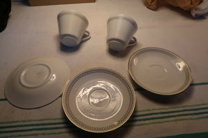 Porcelæn kaffekopper rørflrand