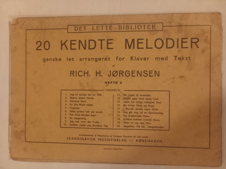 20 kendte melodier, Rich. H.