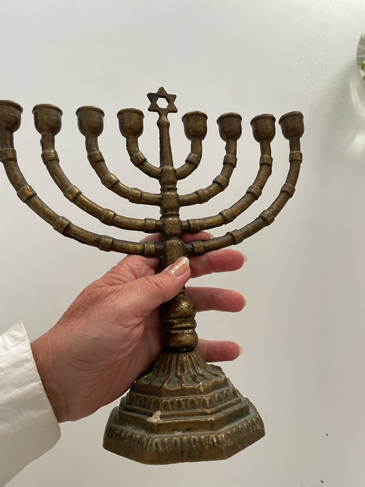 Jødisk 8 armet Hannukah lysestage