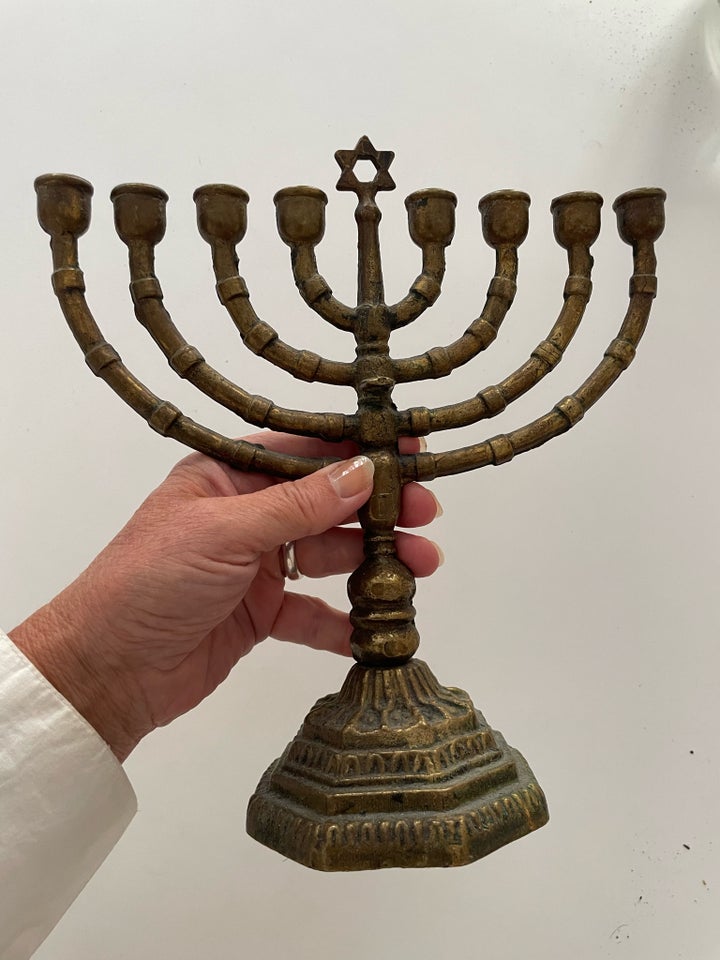 Jødisk 8 armet Hannukah lysestage