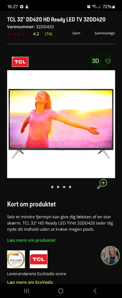 LED, Andet mærke, TCL model 32dd420