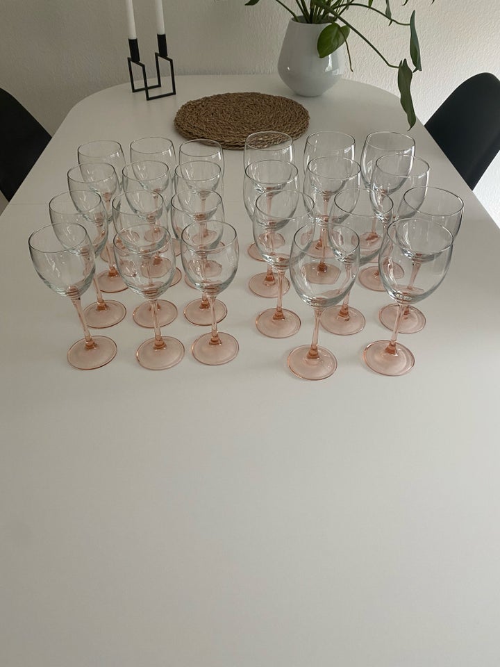 Glas, Franske glas på Rosa stilk,