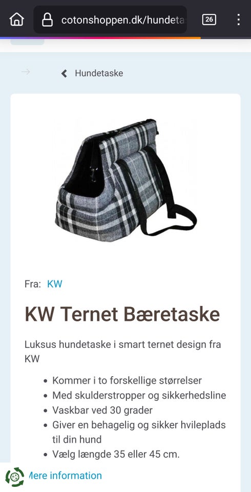 Hundetaske KW Ternet bæretaske