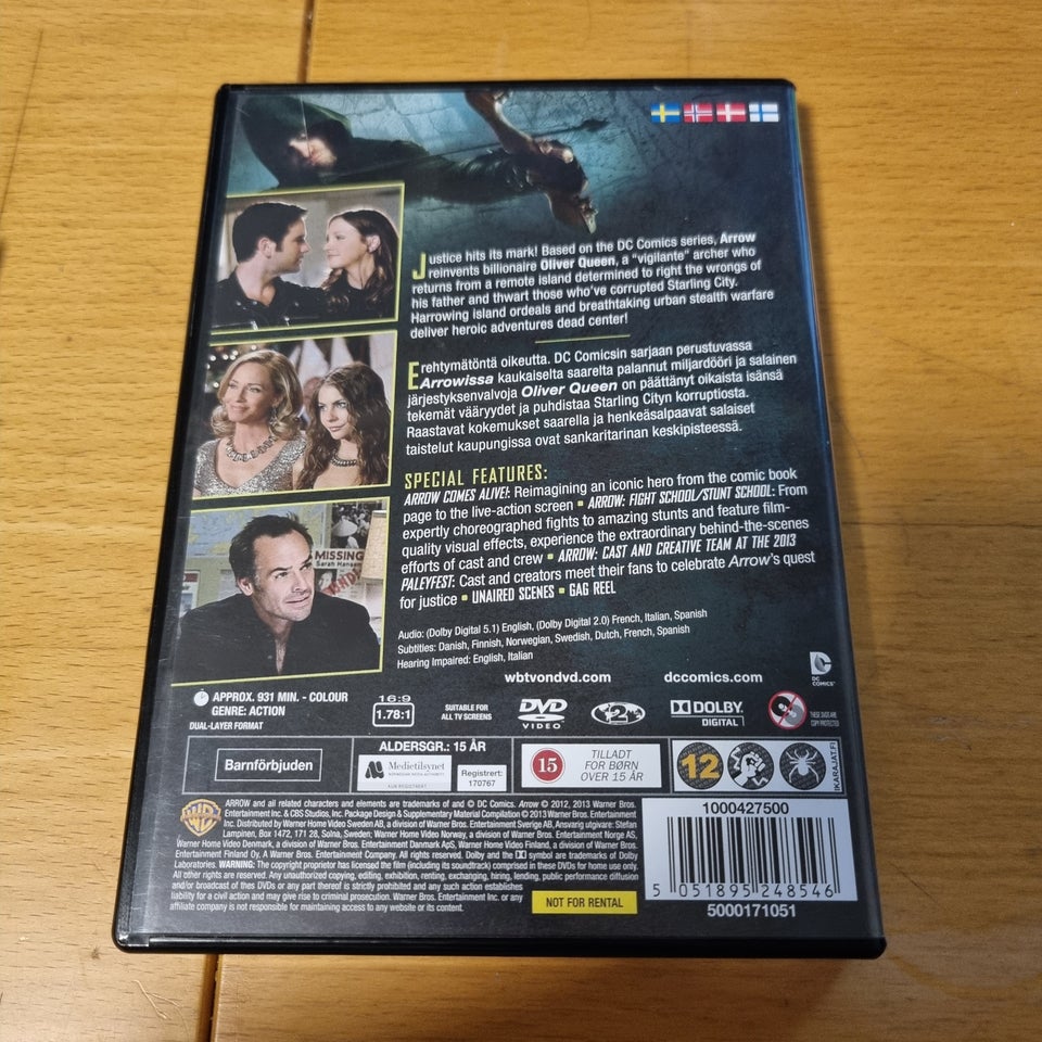 Arrow Sæson 1, DVD, TV-serier