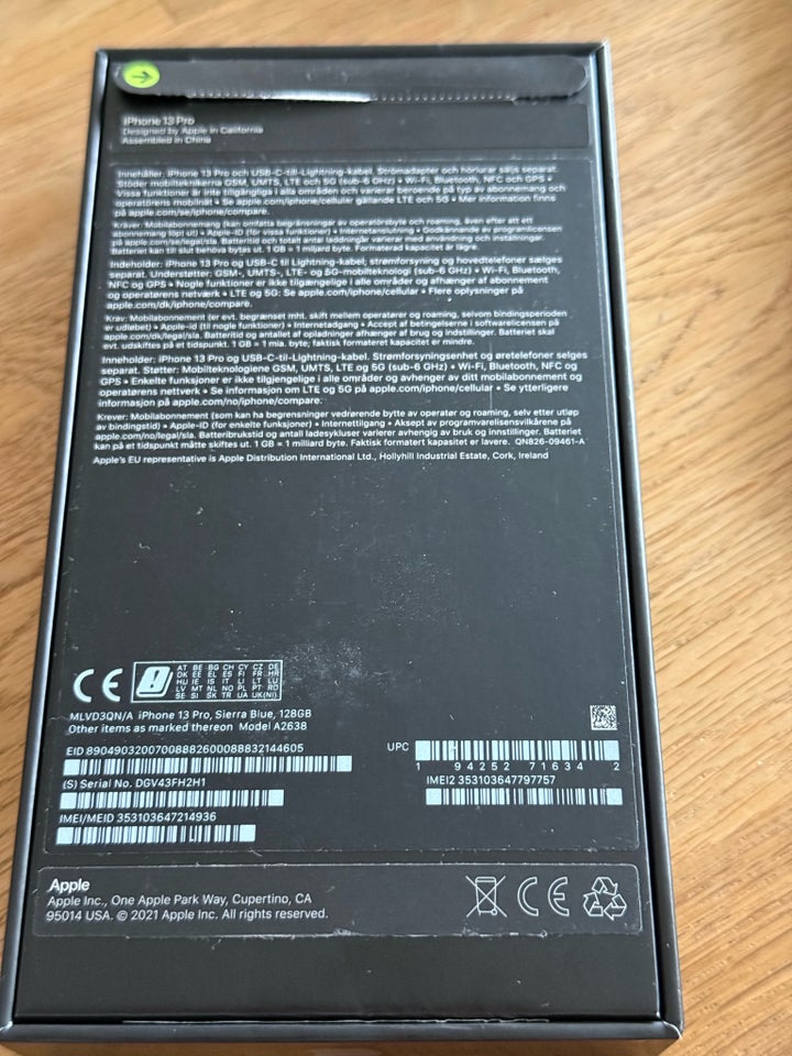 iPhone 13 Pro, 128 GB, blå