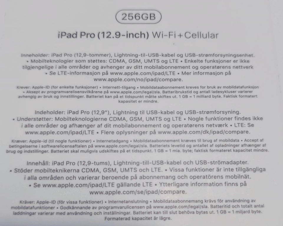 iPad Pro 2 256 GB hvid