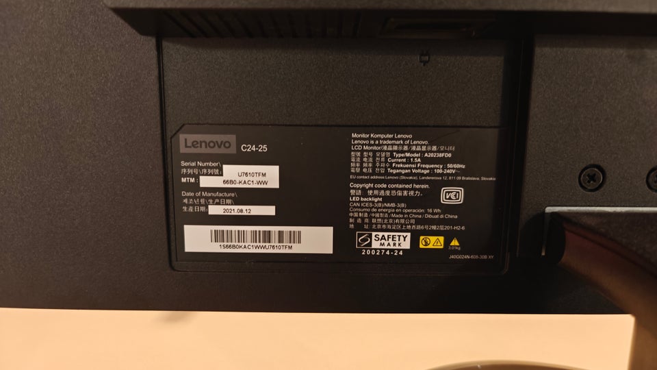 Lenovo, fladskærm, C24-25