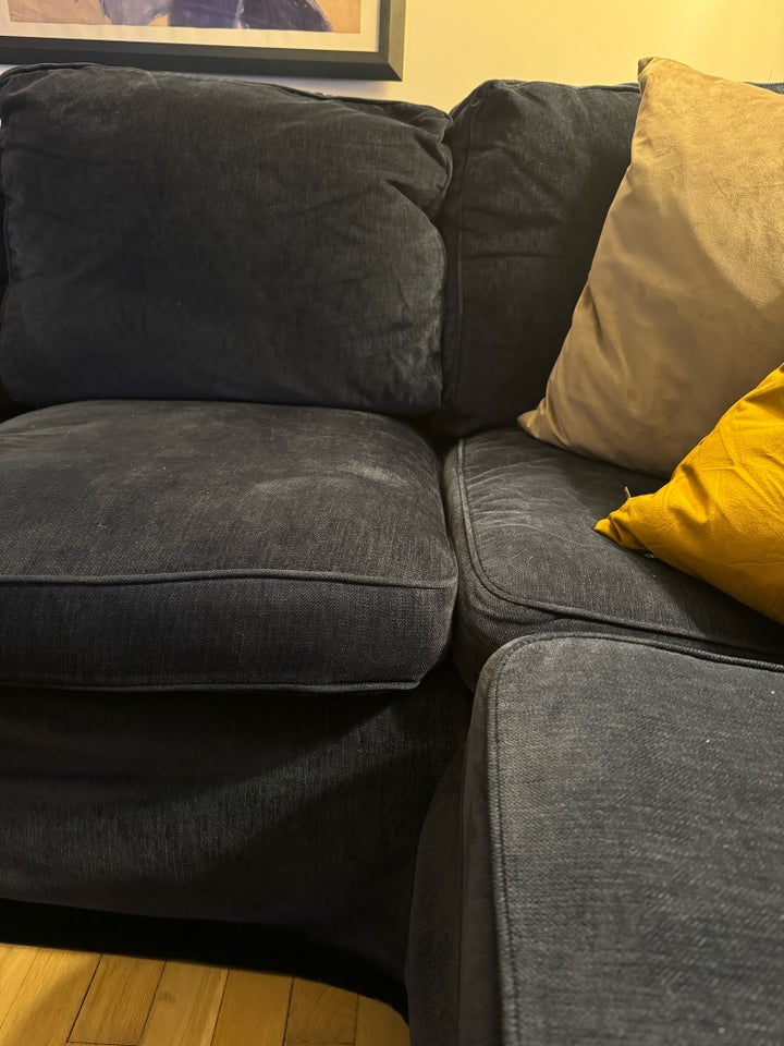 Hjørnesofa, velour, Ikea Ektorp