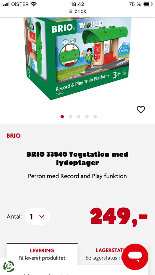 BRIO 33840 Togstation m. lyd