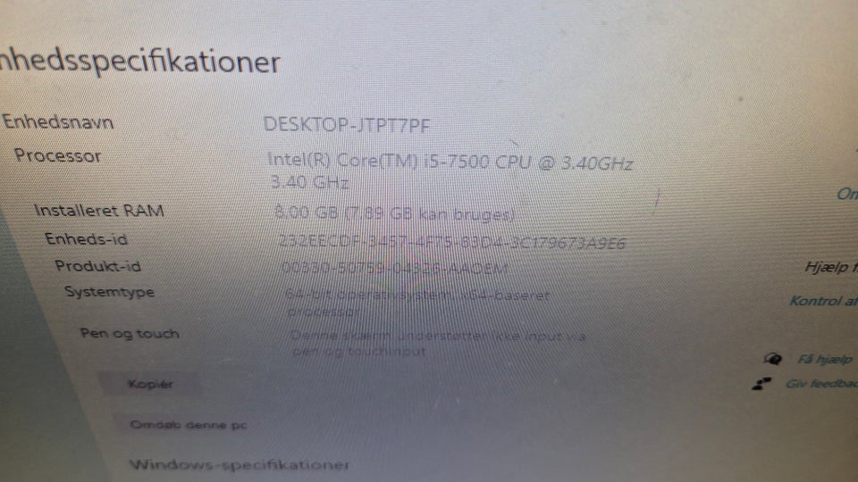 HP, HP 290 G1 MT, intel i5 7500 3.4ghz