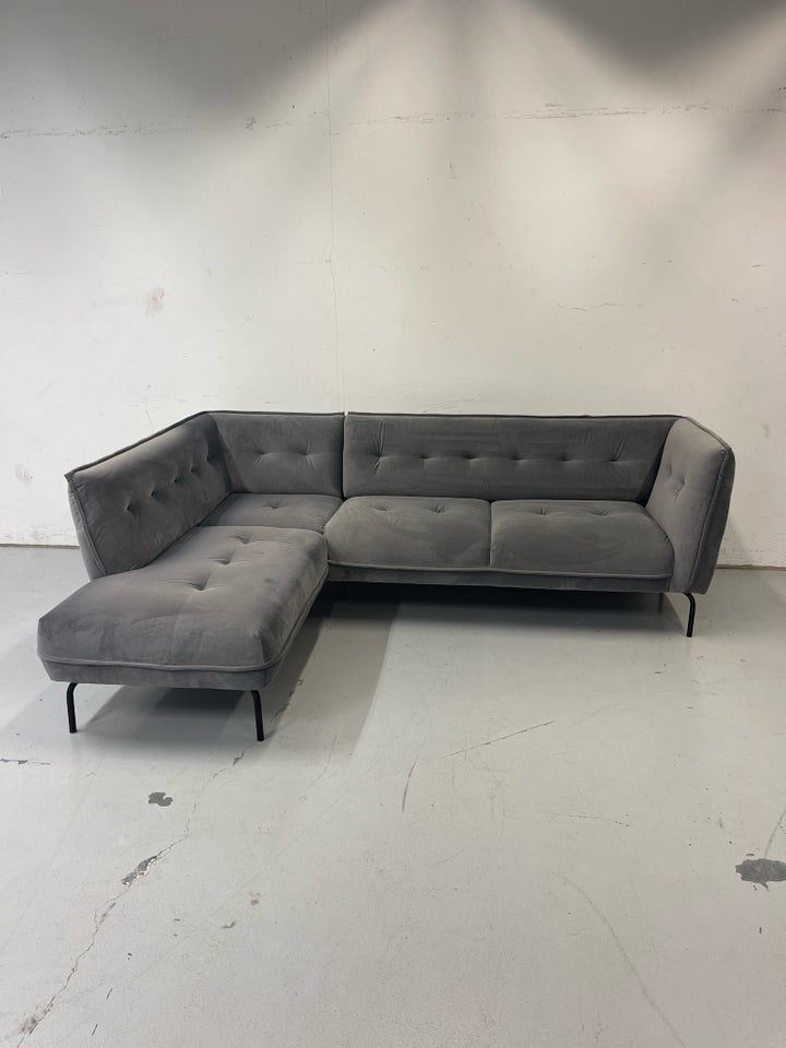 Hjørnesofa velour 5 pers