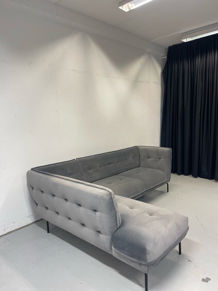 Hjørnesofa velour 5 pers