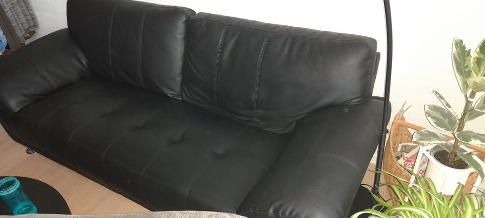 Sofa, læderlook, 3 pers.