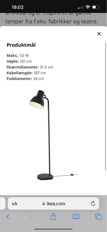 Gulvlampe, Ikea