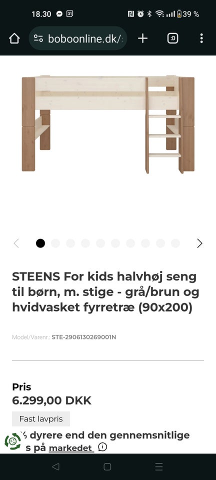 Halvhøj seng Steens for kids