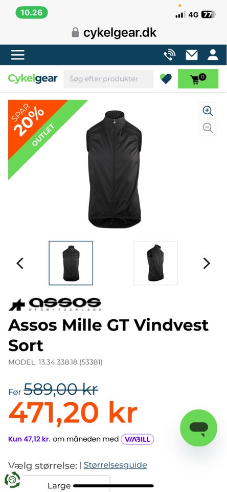 Cykeltøj Assos Wind vest