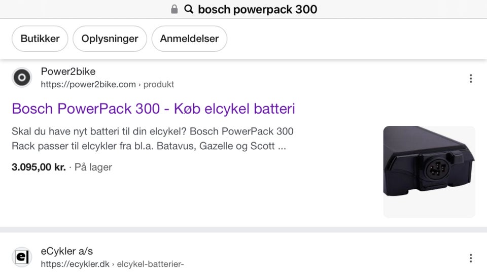 Elcykel-udstyr, Bosch powerpack