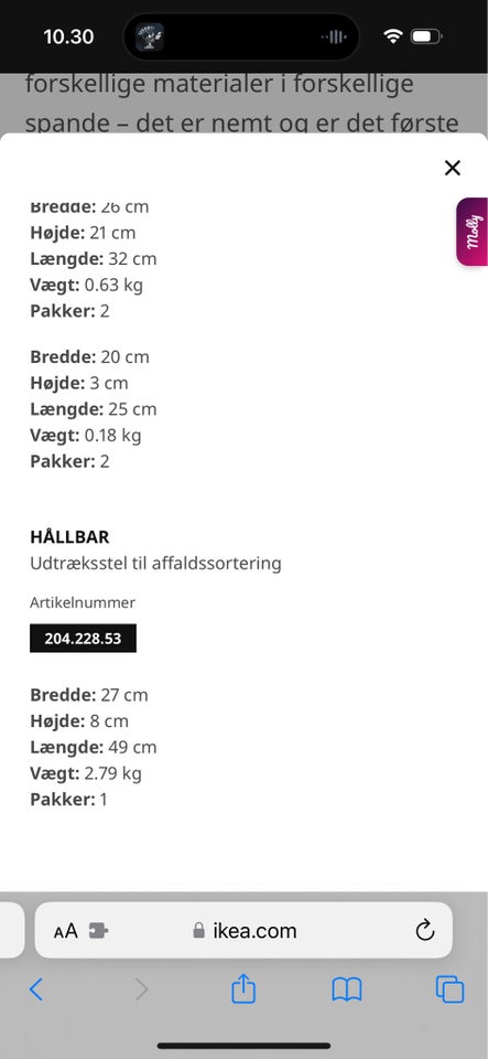 Affaldssortering , Hållbar Ikea