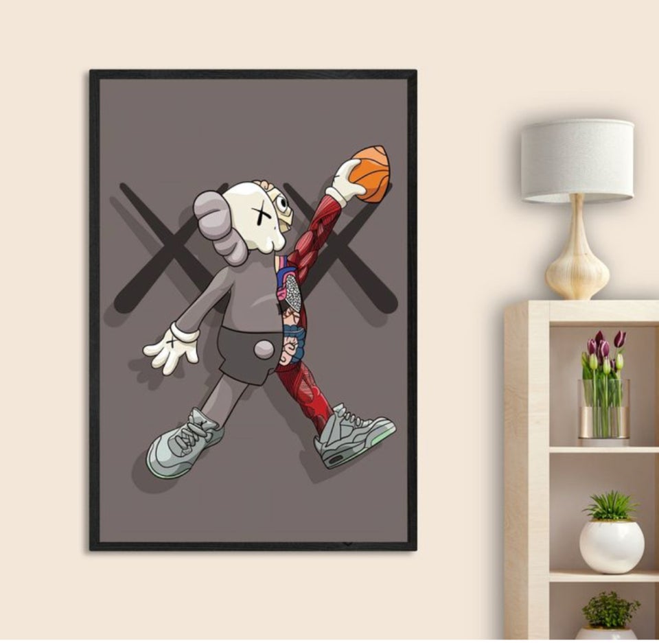 Indrammet plakat, KAWS, motiv: