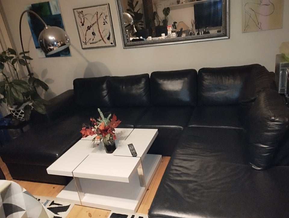 Sofa, læder, 5 pers.