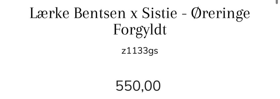 Øreringe, forgyldt, Sistie