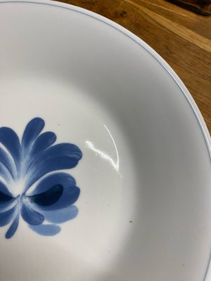 Porcelæn Dyb tallerken m blå deco
