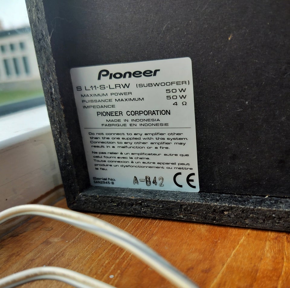 Højttaler, Pioneer, SL11-S-LRW