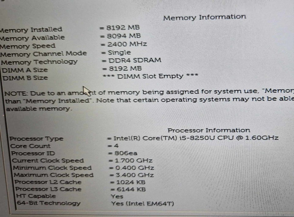 Dell Latitude 5590 i5-8250U GHz 8