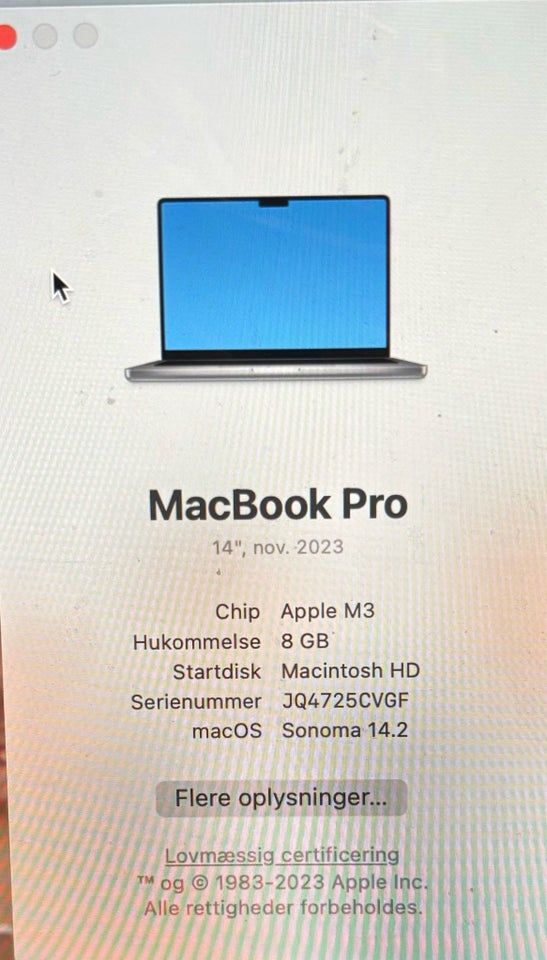 Andet mærke MacBook Pro 2023, Apple