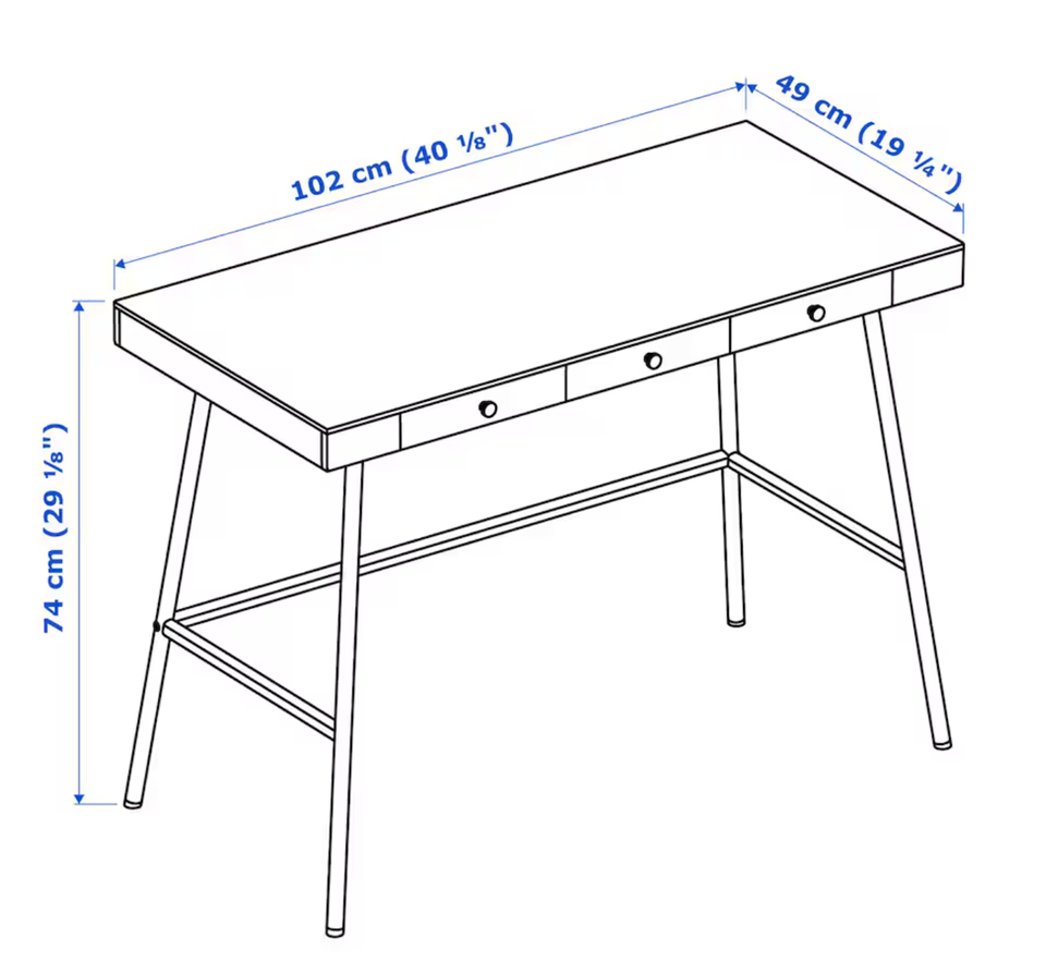 Skrive-/computerbord, IKEA, b: