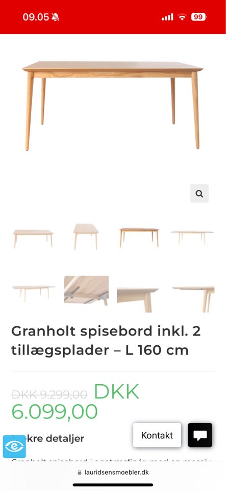 Spisebord Egetræ Granholt