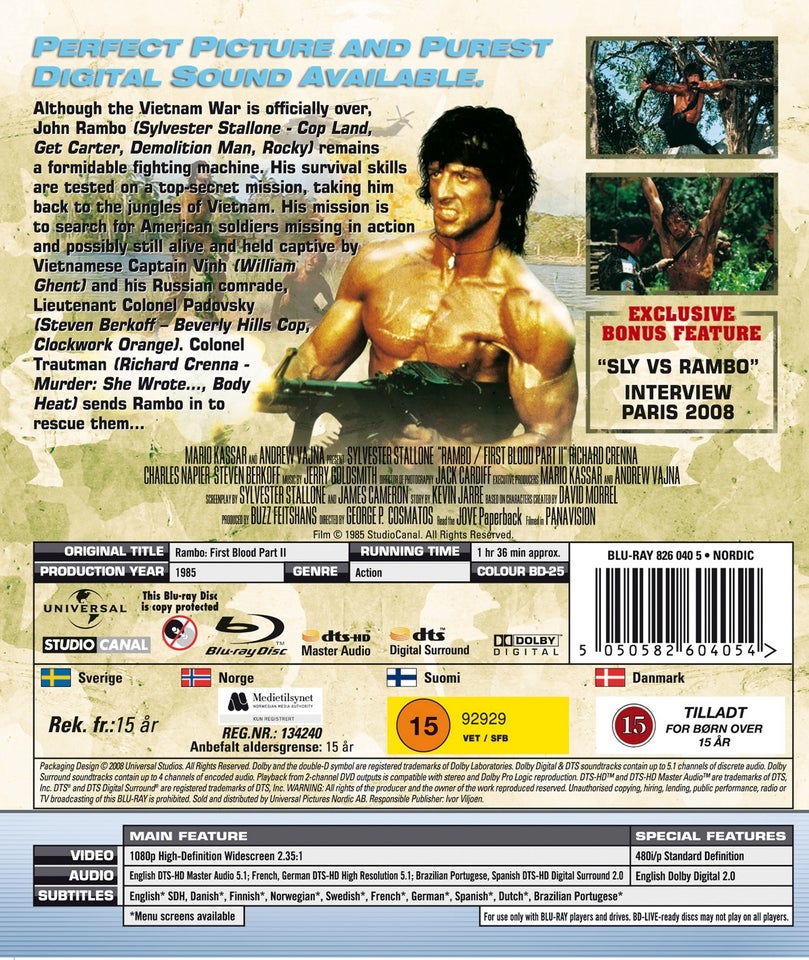 Rambo 2 (Blu-ray) (NY), instruktør