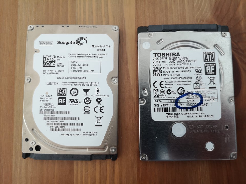 Toshiba Seagate 320 GB