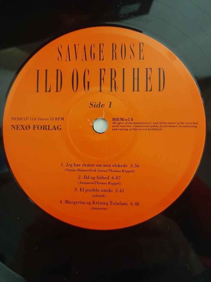 LP, Savage Rose, Ild og Frihed