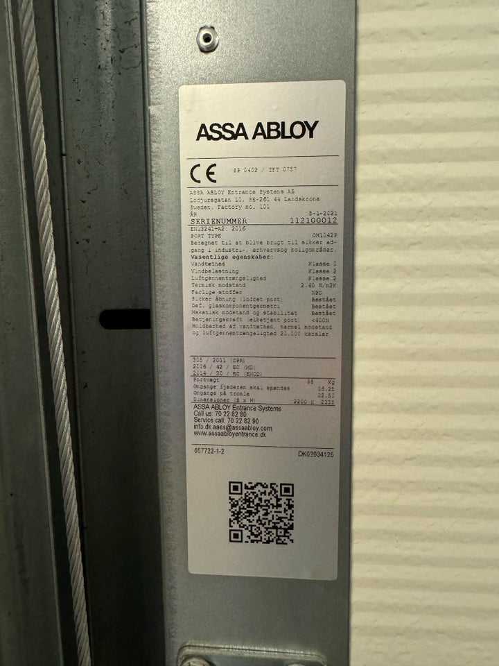 Ledhejseport Assa abloy b: 238 h: