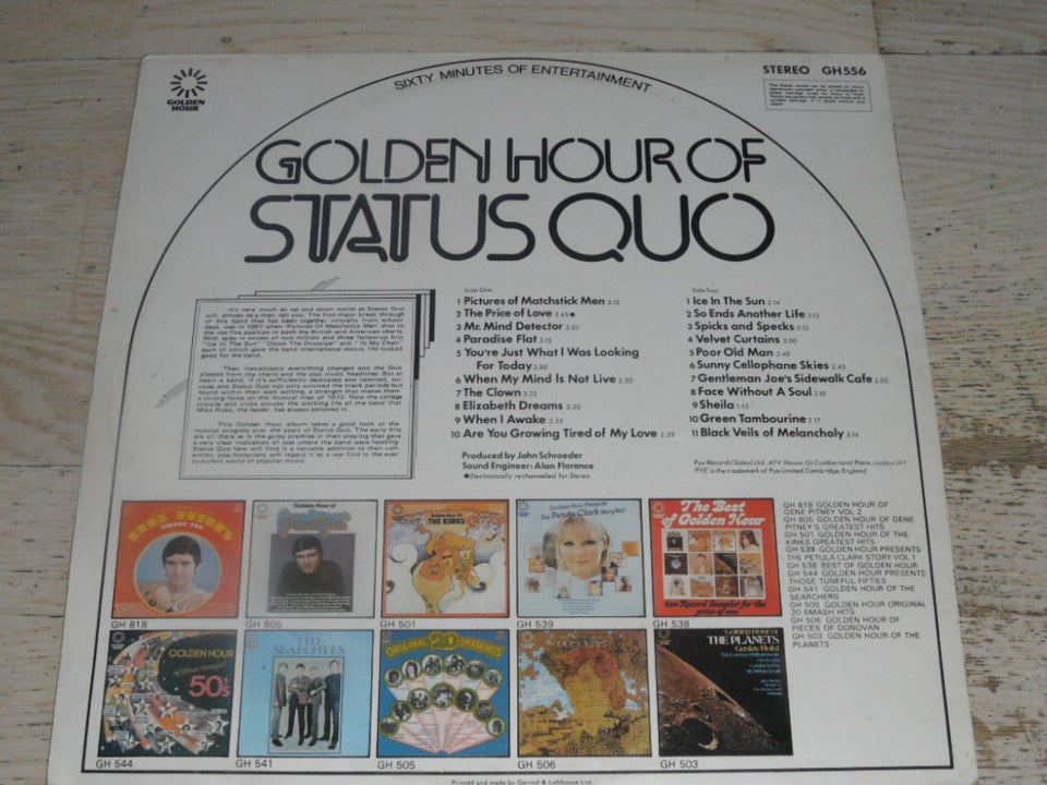 LP, STATUS QUO, GOLDEN HOUR OF