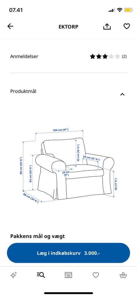 Lænestol, stof, Ikea