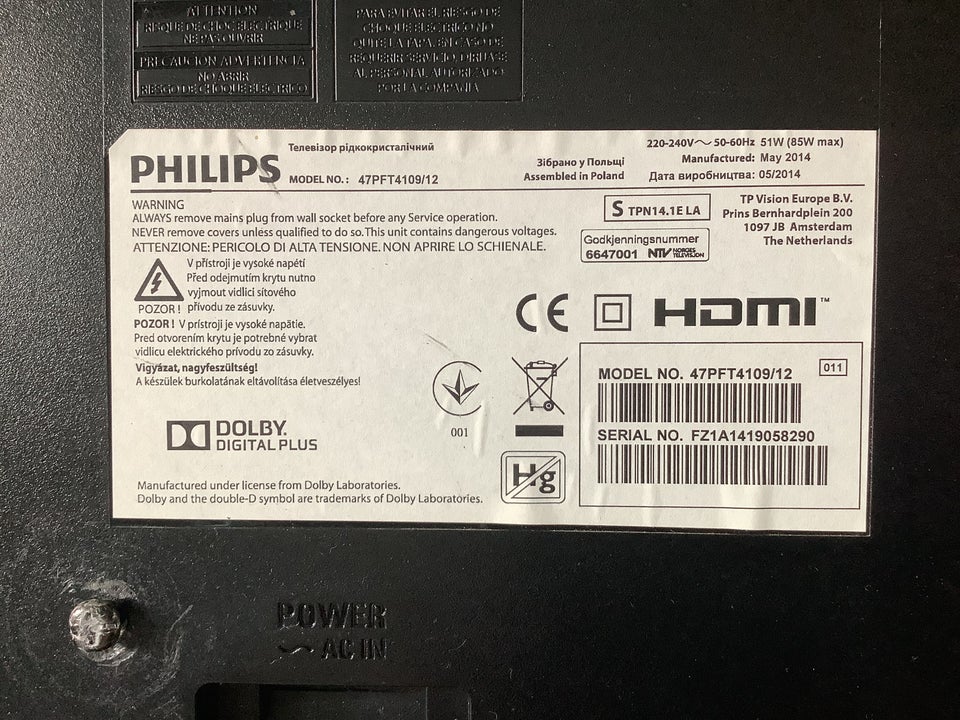 LED, Philips, 47PFT4109/12