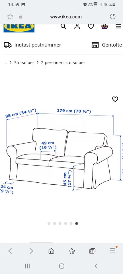 Sofa polyester 2 pers