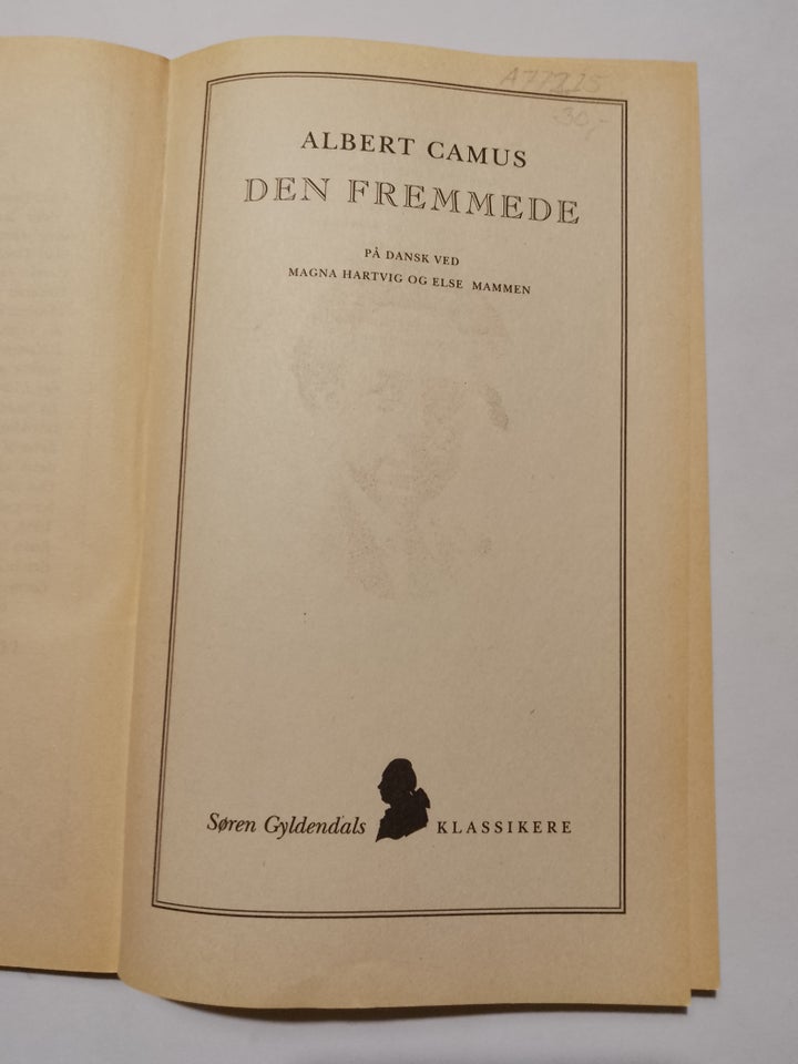 Den fremmede, Albert Camus, genre: