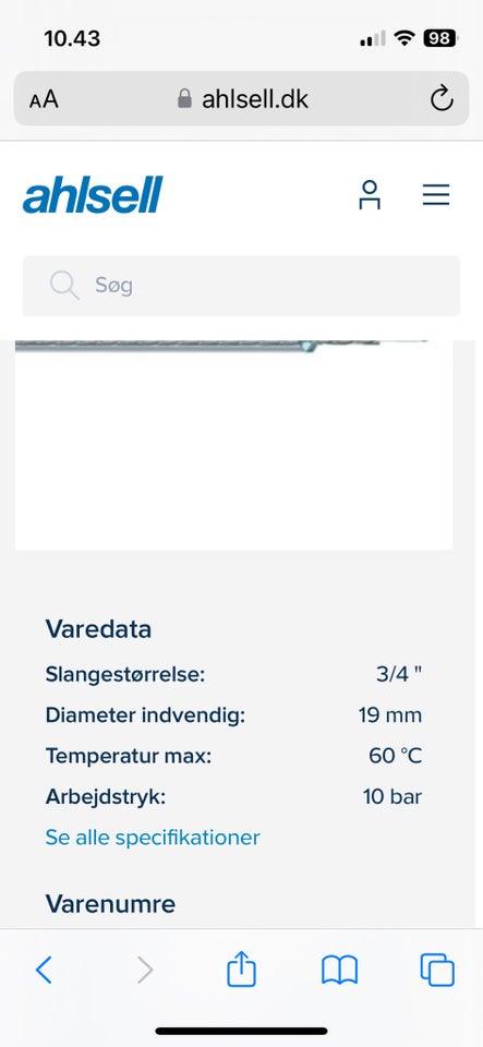 17 meter Armeret gummislange