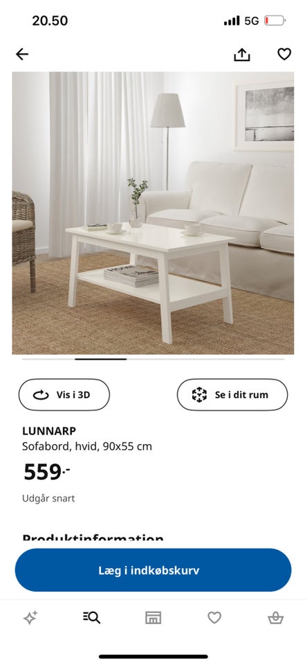 Sofabord, Ikea, Lunnarp