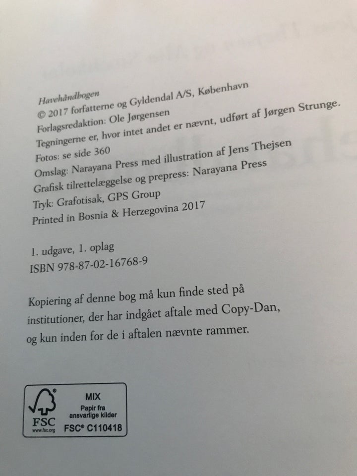 Havehåndbogen, Jens Thaysen mfl,