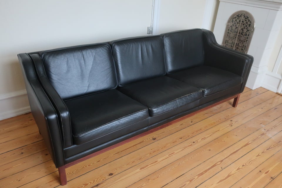 Sofa, læder, 3 pers.