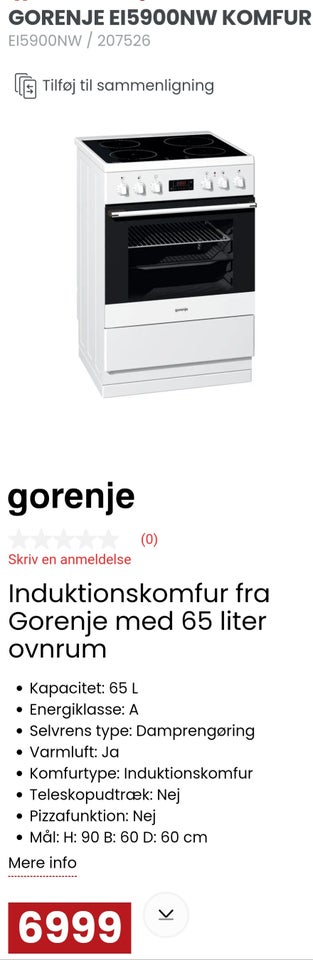 Indbygningsovn Gorenje