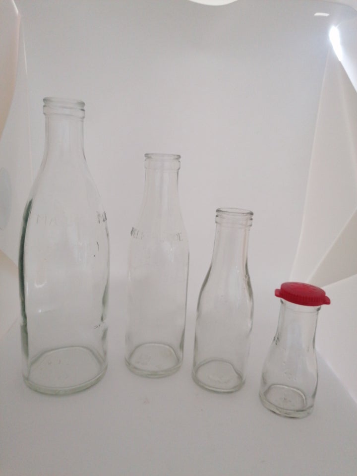 Glas Mælkeflasker 1l 1/2l 1/4 l og