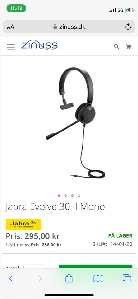 headset hovedtelefoner, Jabra,