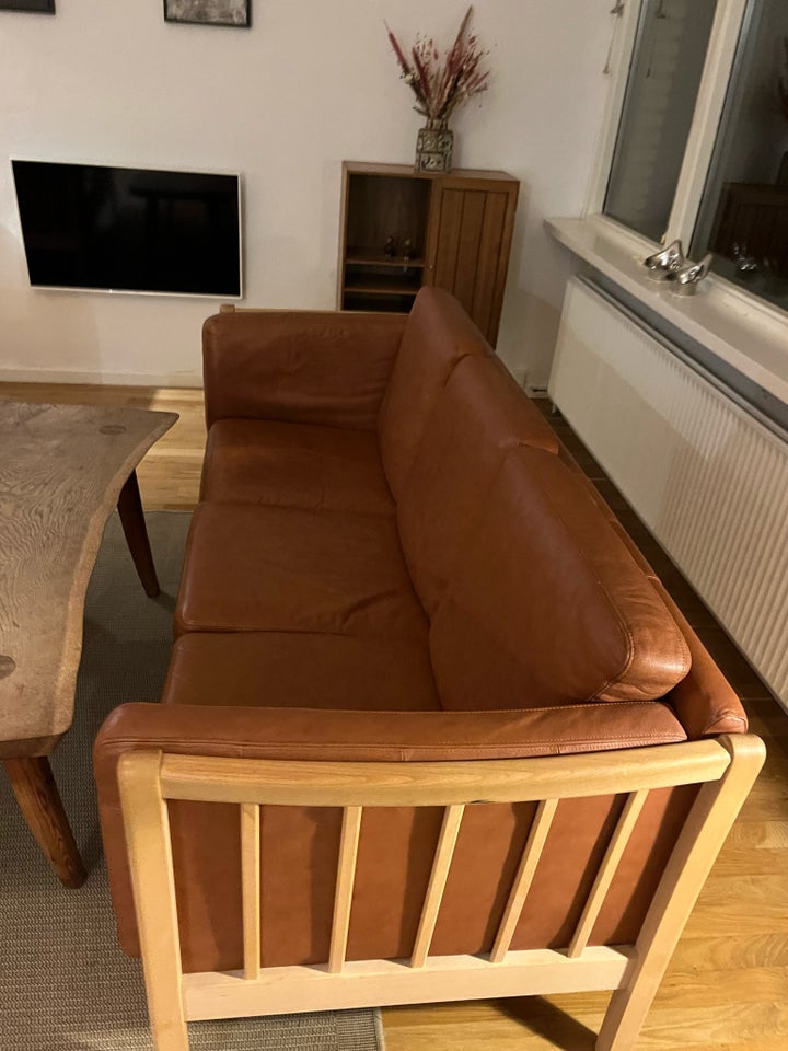 Sofa, læder, 3 pers.